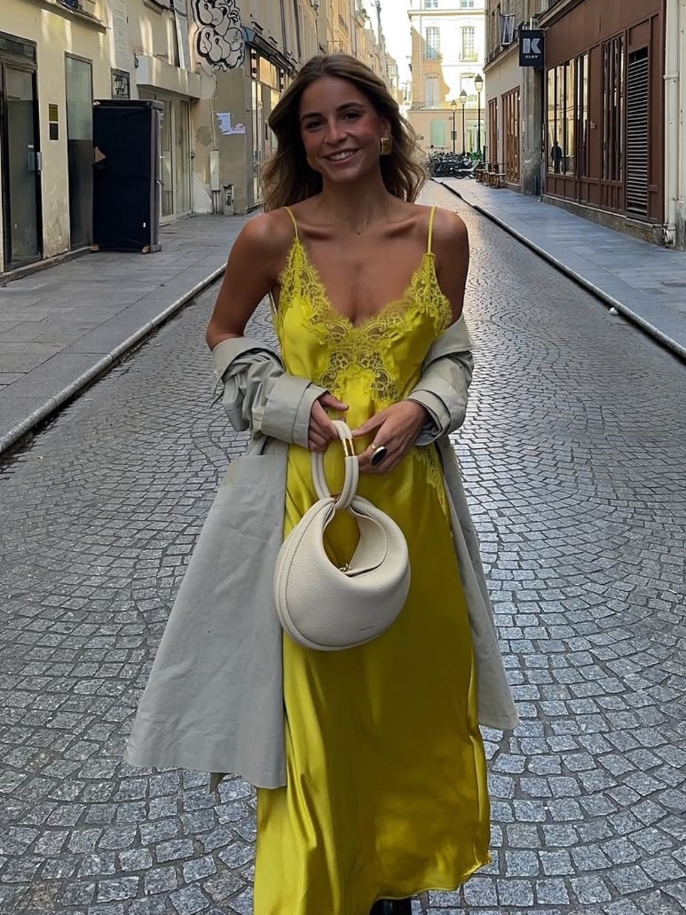 LAST CALL- dress to be donated
Zara Yellow Lace-Trim Satin Midi Dress NWOT - Picture 16 of 16
